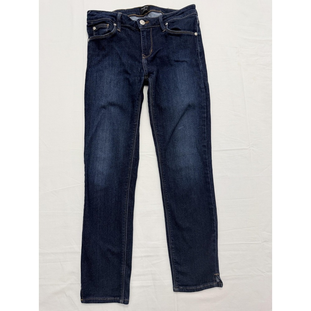 Just Black Jeans Womens 27 Blue Dark Wash Mid Rise Slim Straight USA Ankle 27x24